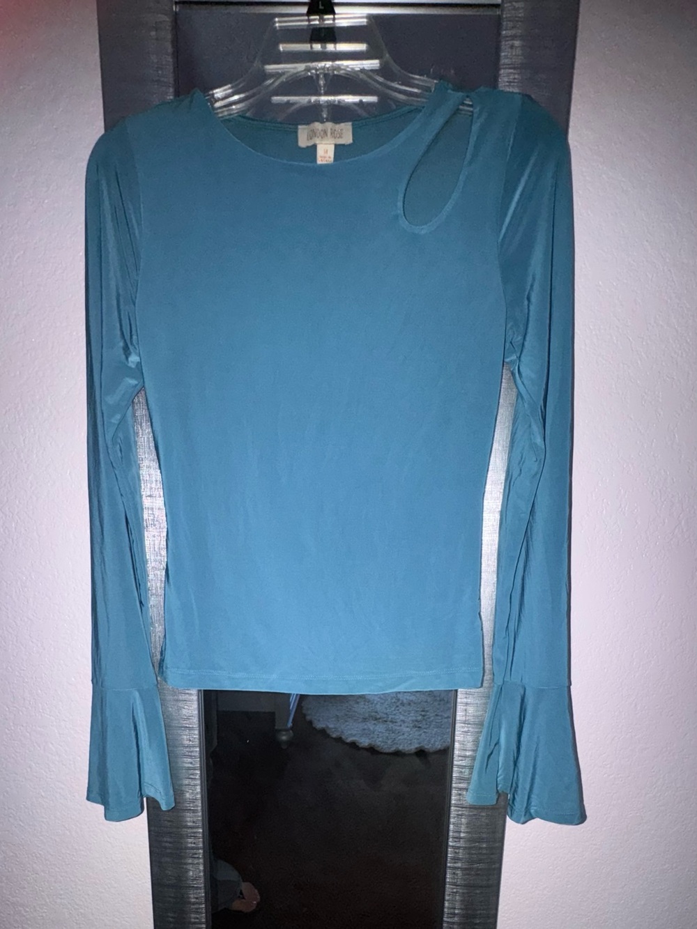 Long-Sleeve Teal Top with Flared Cuffs by Lovesick